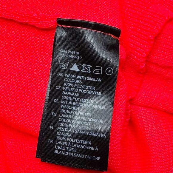 H&M Neon Red 3/4 Sleeve Basic Cardigan Button-Down Sweater size Medium - Picture 6 of 6